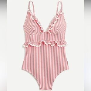 J.‎ Crew Ruffle OnePiece Seersucker Swimsuit